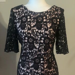 Sandra Darren Black Crochet Dress
